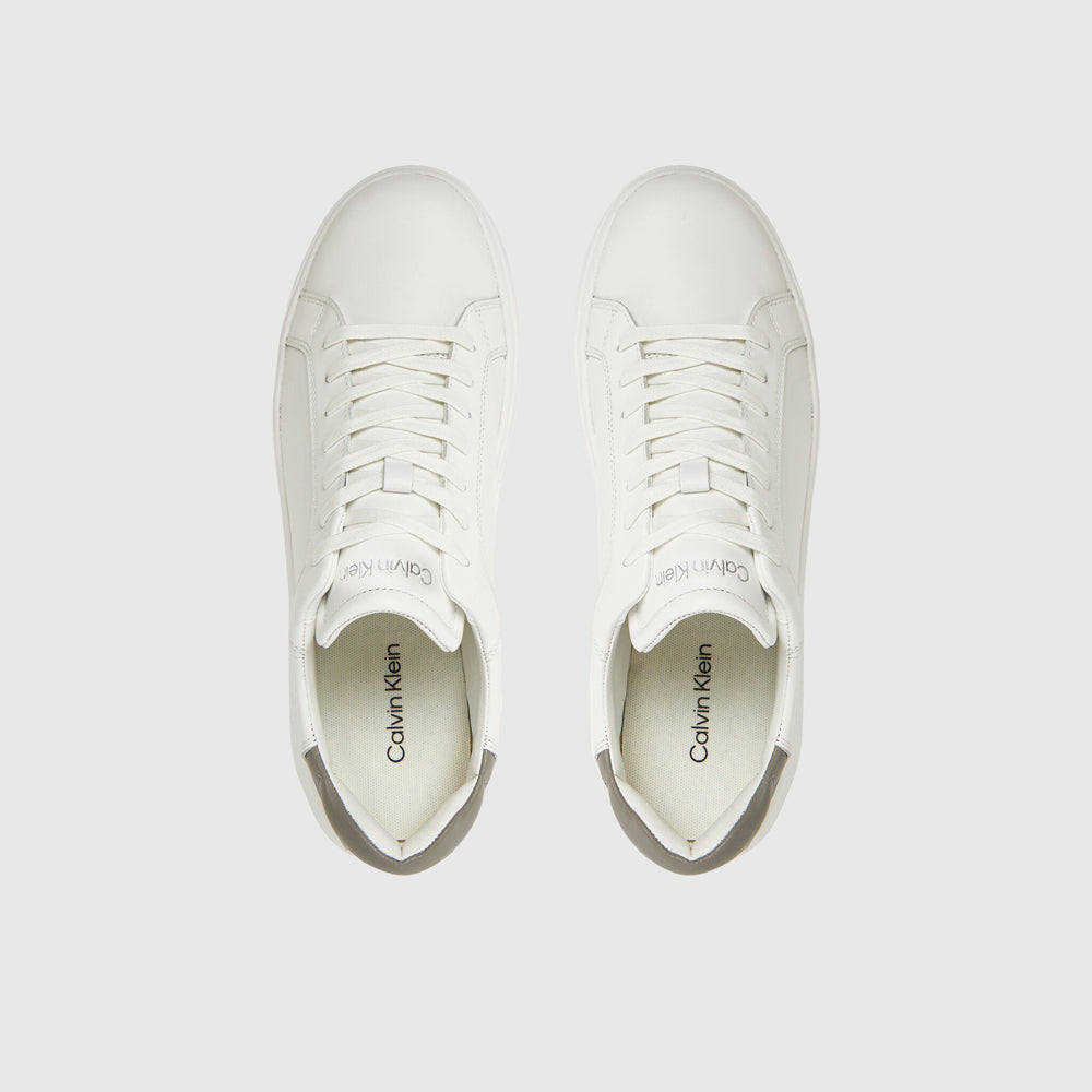 Low Top Leather Lace Up Sneaker - White
