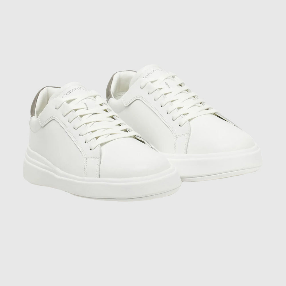 Low Top Leather Lace Up Sneaker - White