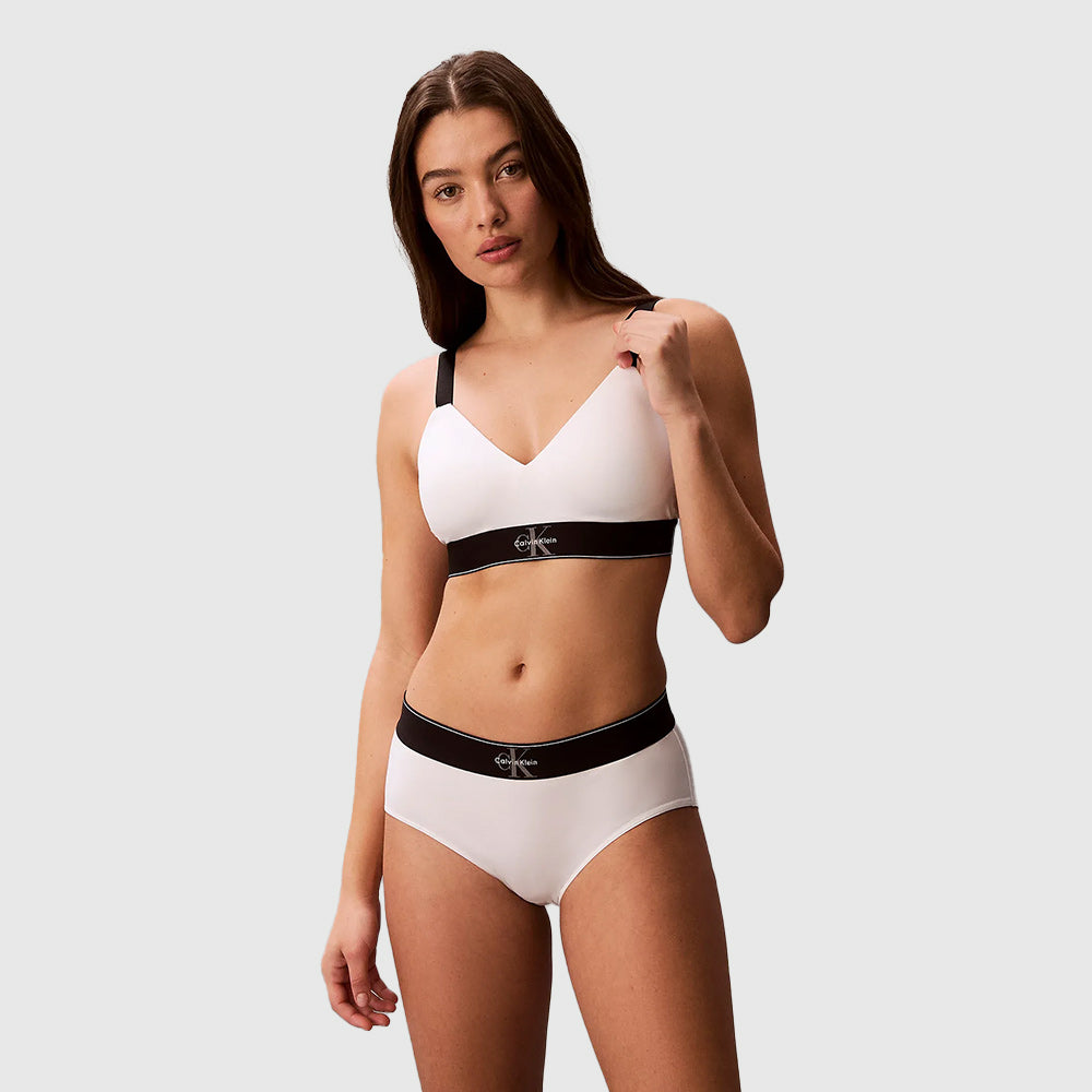Monogram Microfibre Lightly Lined Bralette - White