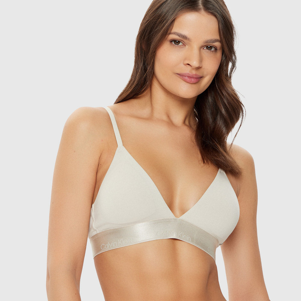 Calvin Klein Lined Triangle Bralette - Offwhite |ThirdBaseUrban