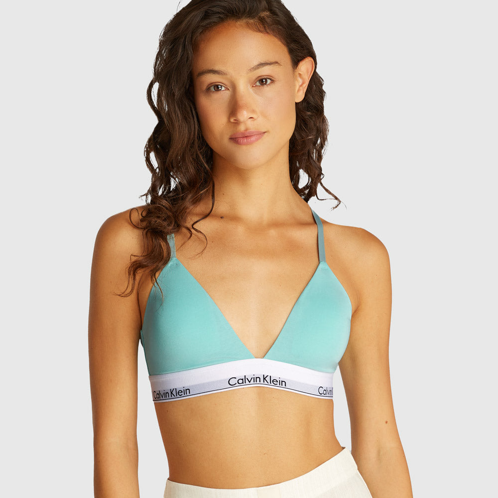 Calvin Klein Lined Triangle Bra - Teal |ThirdBaseUrban