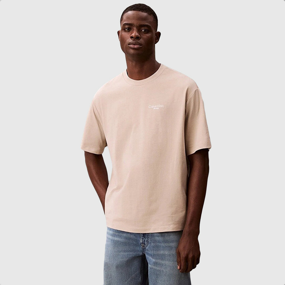 Calvin Klein Logo Back Print T-Shirt - Beige |ThirdBaseUrban