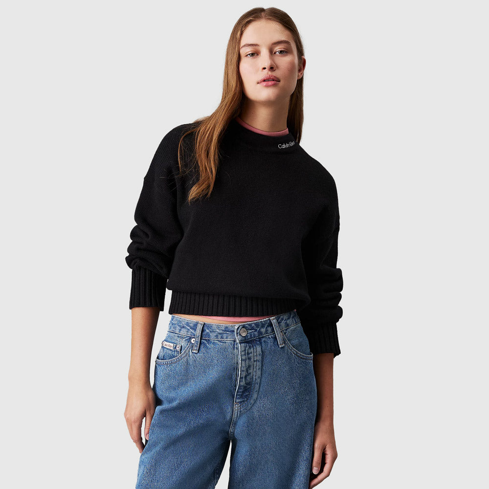 Calvin Klein Embro Sweater - Black |ThirdBaseUrban