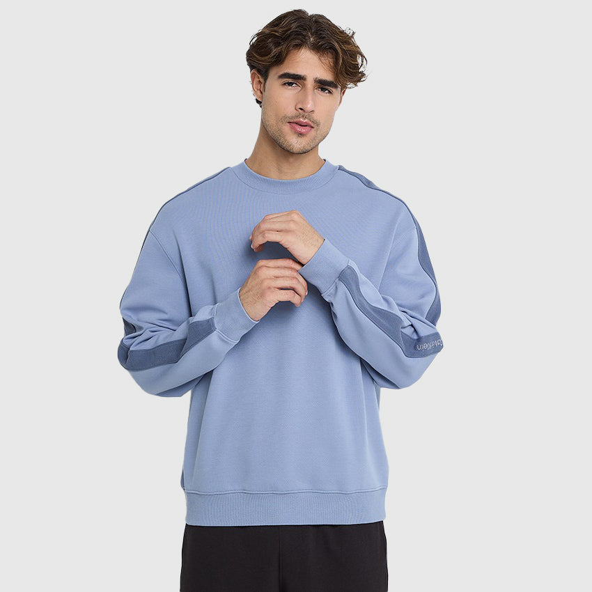 Calvin Klein Logo Tape Sweater - Blue |ThirdBaseUrban