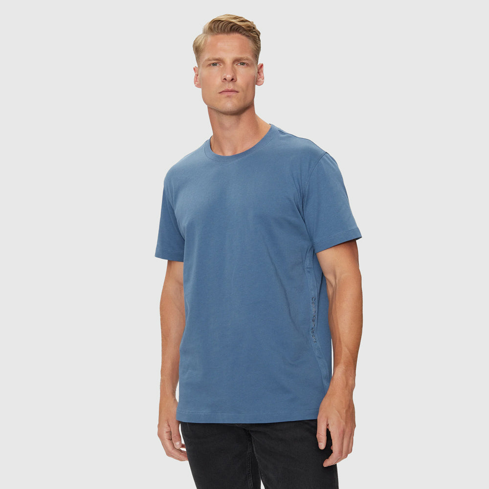 Calvin Klein Logo Tape T-Shirt - Blue |ThirdBaseUrban