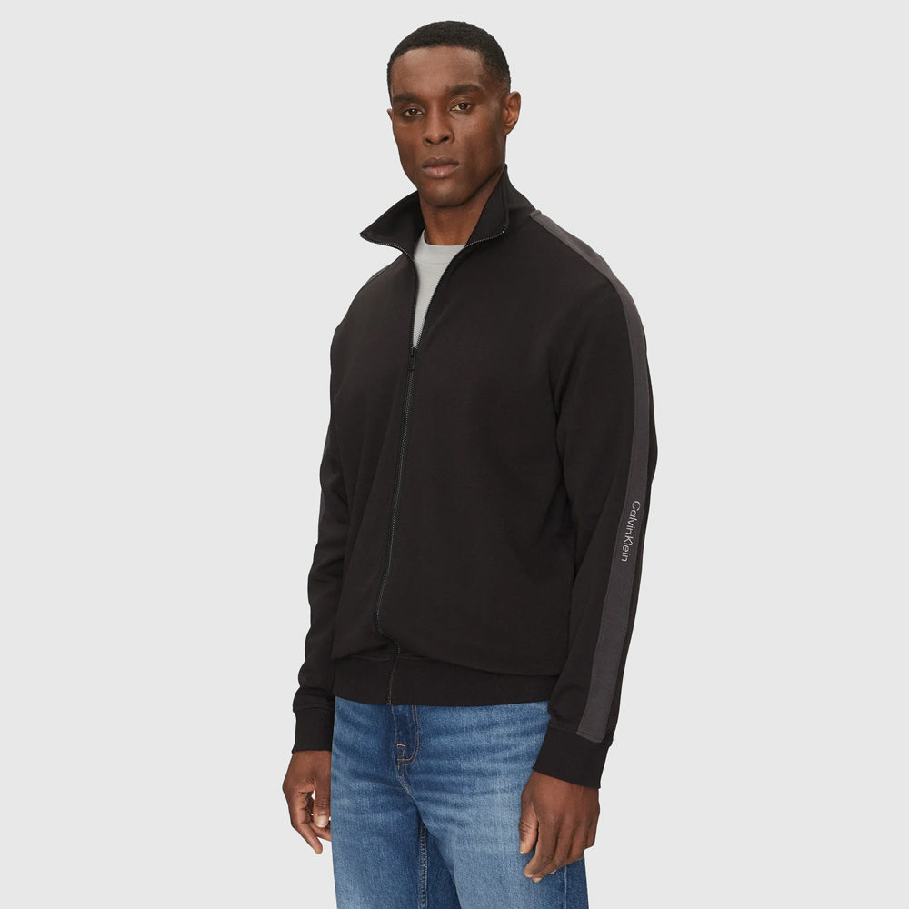 Calvin Klein Logo Tape Zip Jacket - Black |ThirdBaseUrban
