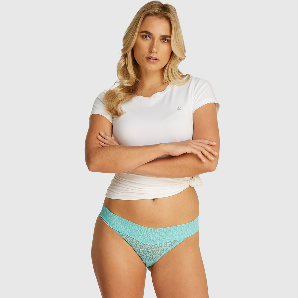 Calvin Klein Low Rise Thong - Teal|ThirdBaseUrban