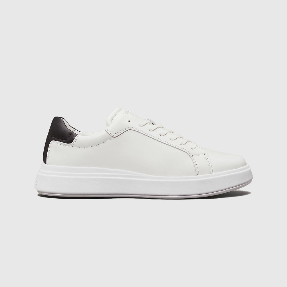 Calvin Klein Low Top Lace Leather Sneaker - White |ThirdBaseUrban