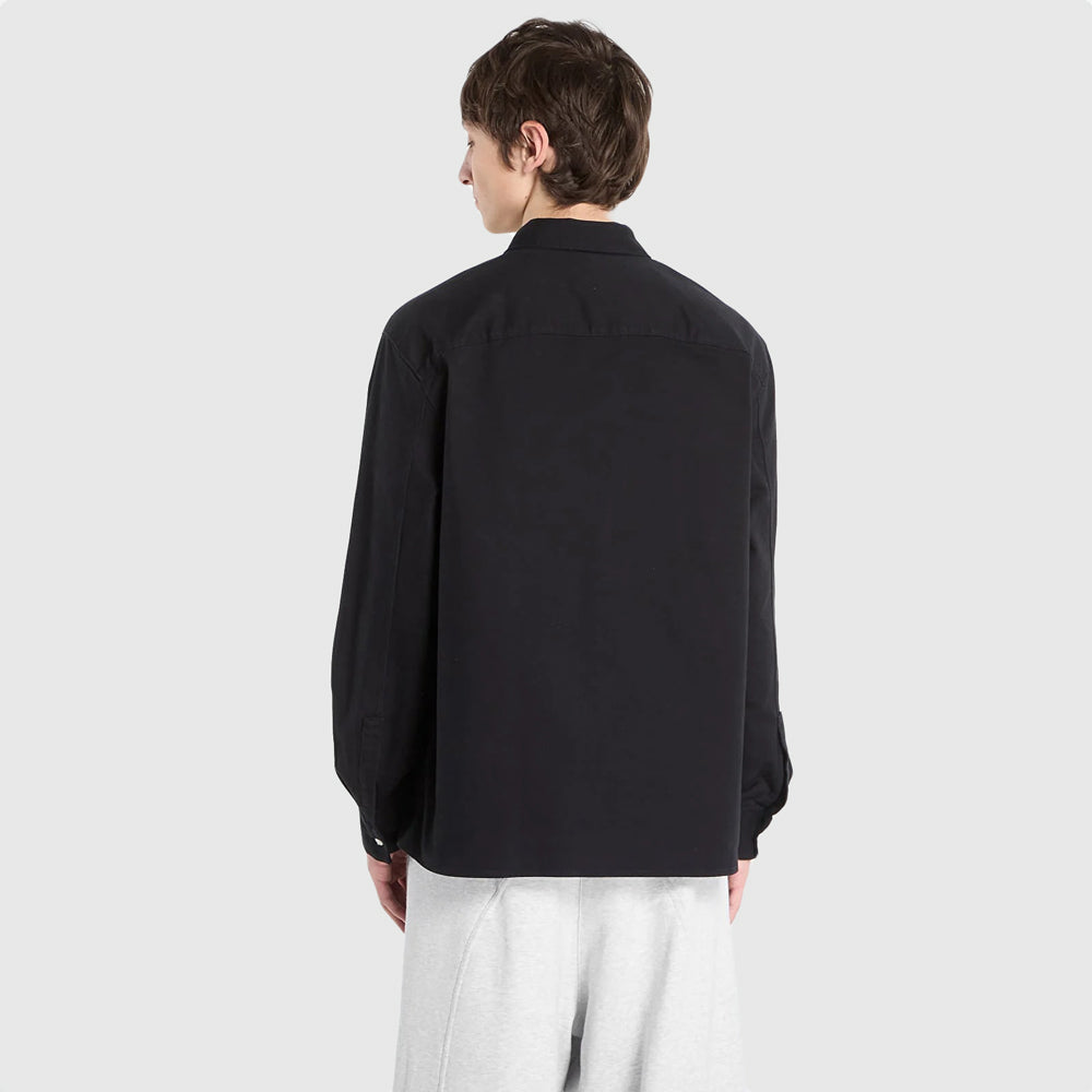 Cotton Relaxed Overshirt - Black