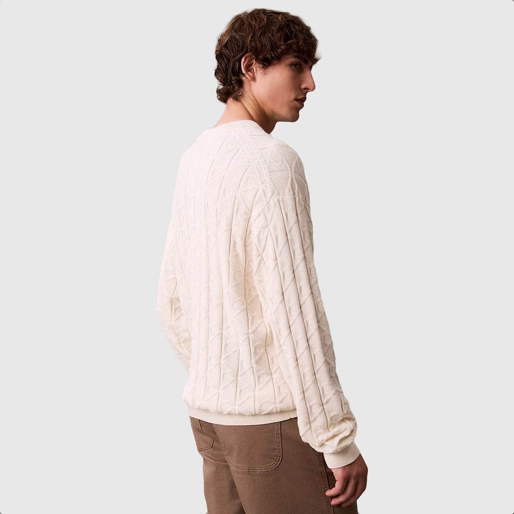 Aop Cotton Sweater - Offwhite