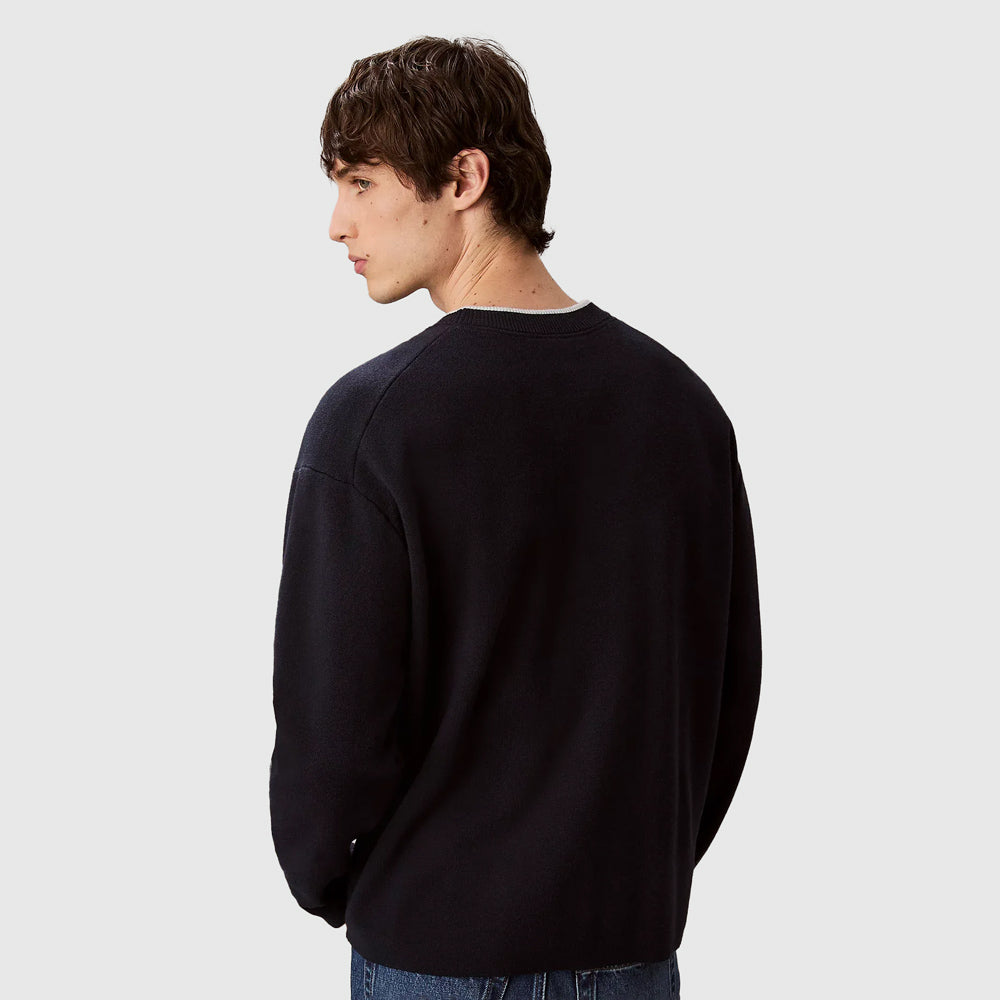 Embossed Sweater - Navy
