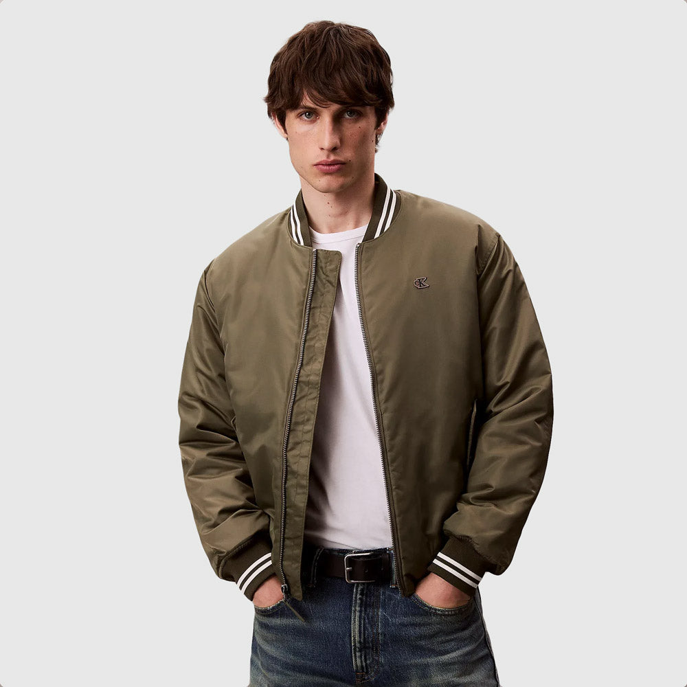 Calvin Klein Tipped Hero Bomber - Olive |ThirdBaseUrban