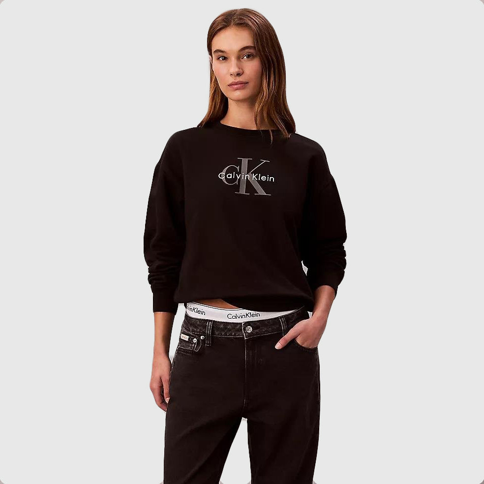 Calvin Klein French Terry Sweater - Black |ThirdBaseUrban