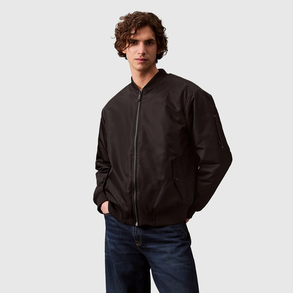 Calvin Klein Padded Hero Bomber Jacket - Black |ThirdBaseUrban