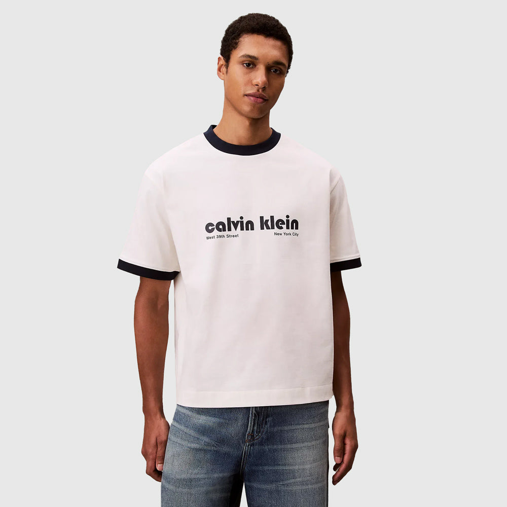 Calvin Klein Retro Ringer T-Shirt - Offwhite |ThirdBaseUrban