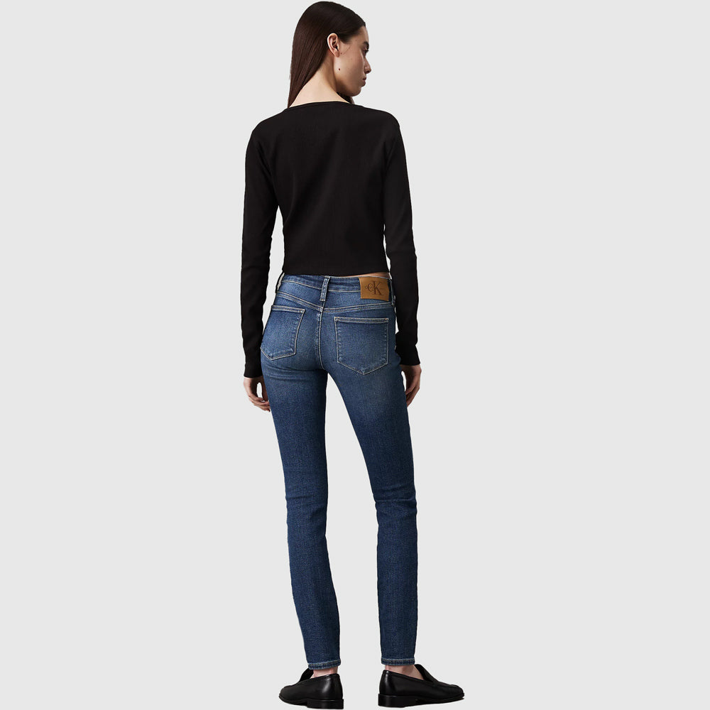 Mid Rise Skinny Jeans - Denim Dark