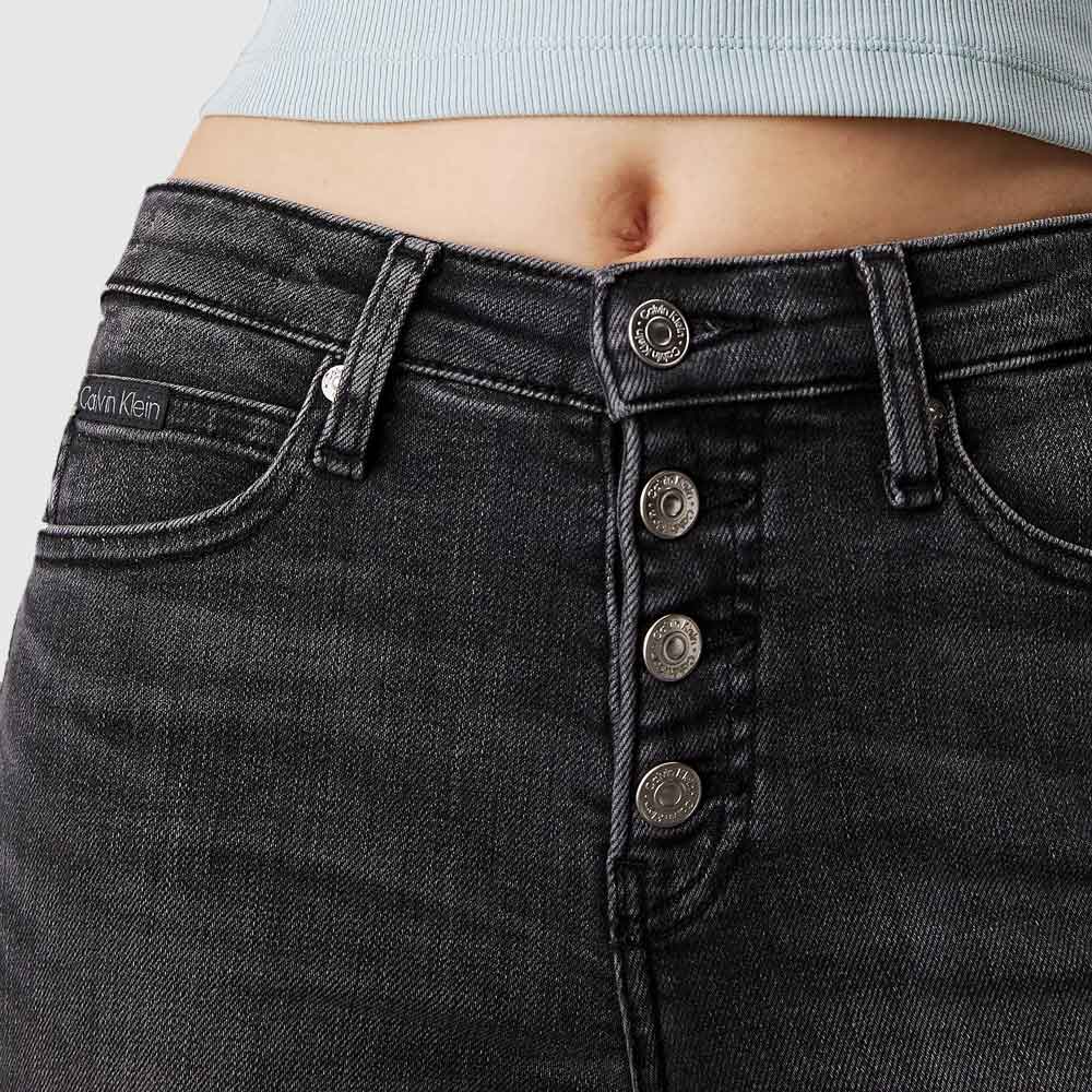 Mid Rise Skinny Jeans - Denim Black