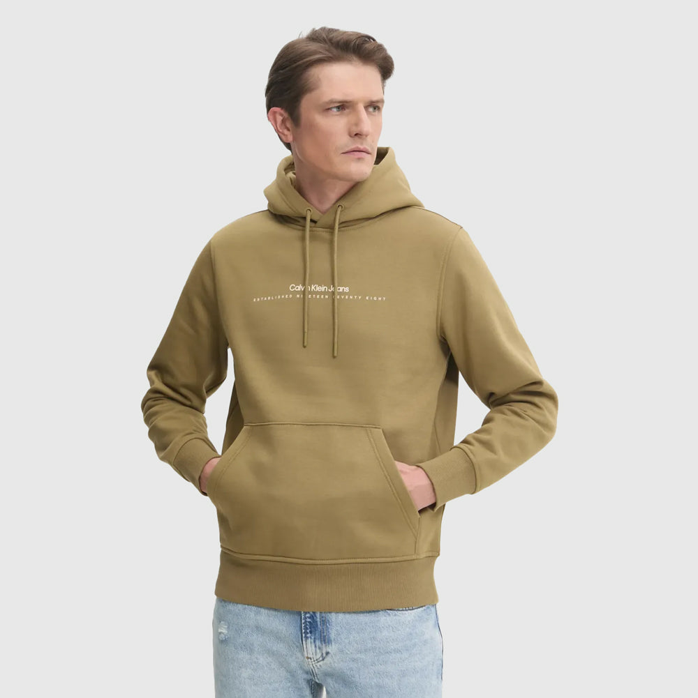 Calvin Klein Minimal Hoodie - Gothic Olive |ThirdBaseUrban