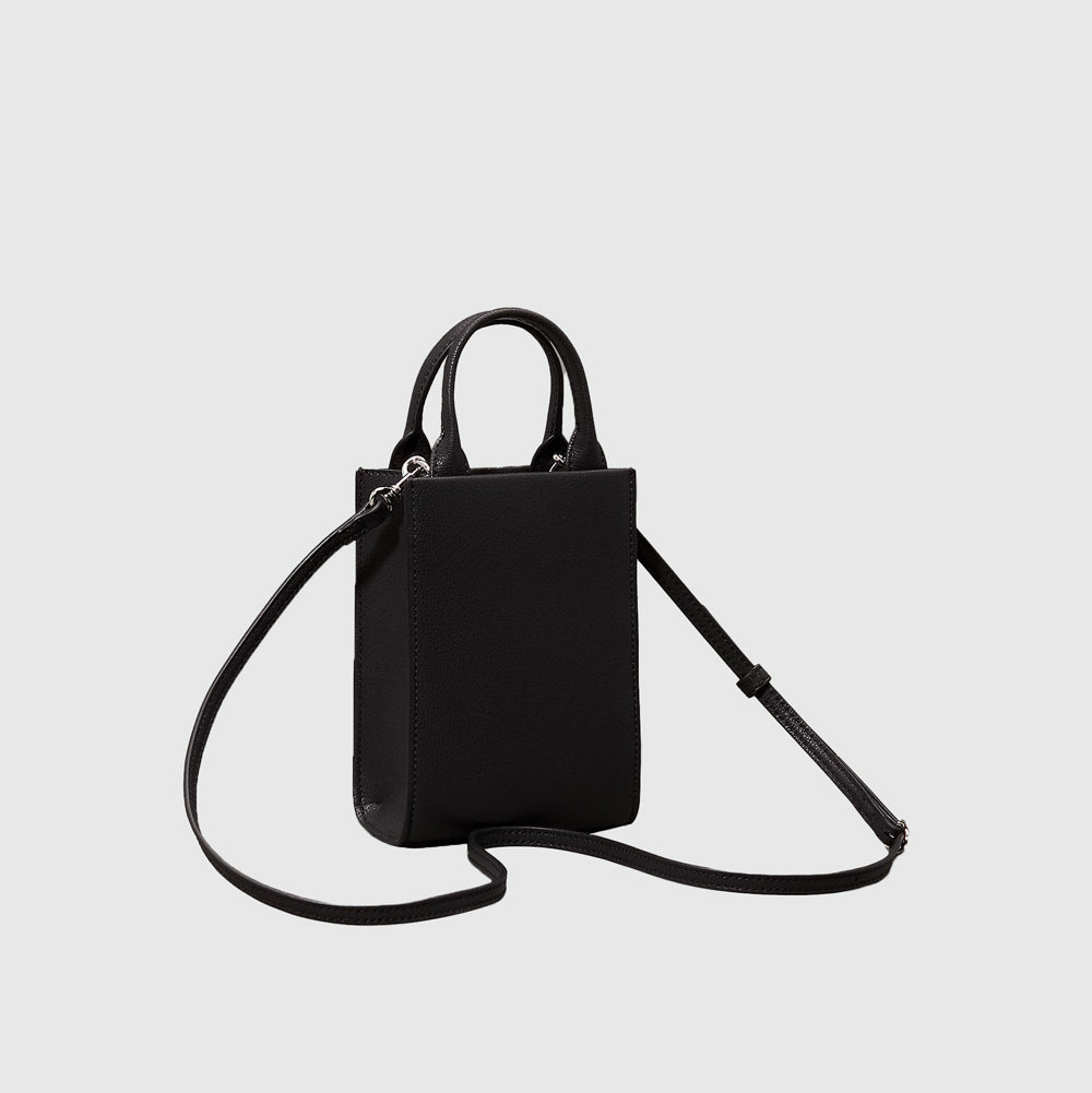 Minimal Monogram Tote Bag - Black