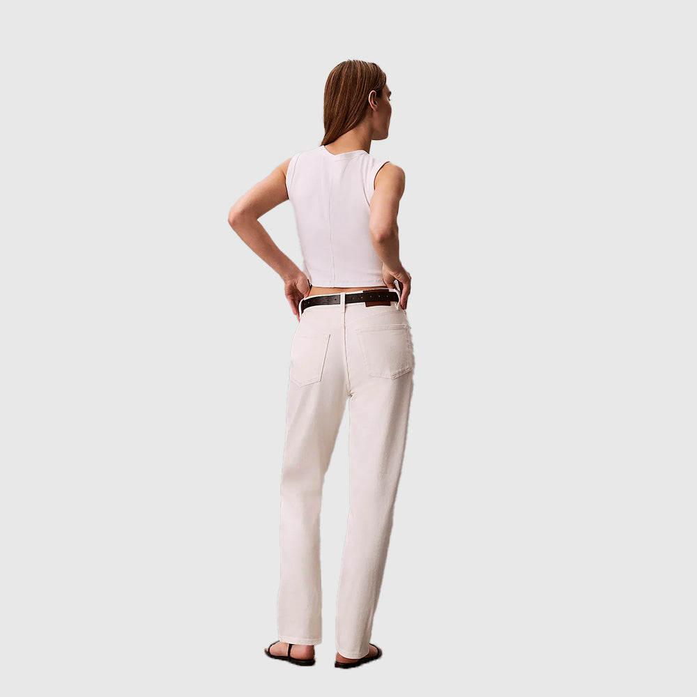 Mom Jean Chalk White - White