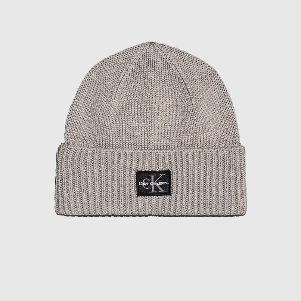 Calvin Klein Patch Beanie - Light Brown |ThirdBaseUrban