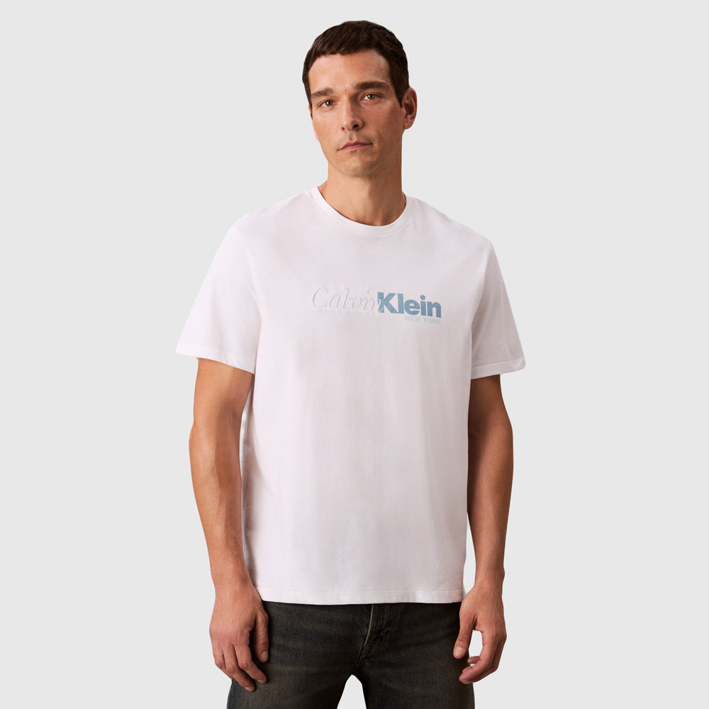 Calvin Klein Cursive Graphic T-Shirt - White |ThirdBaseUrban