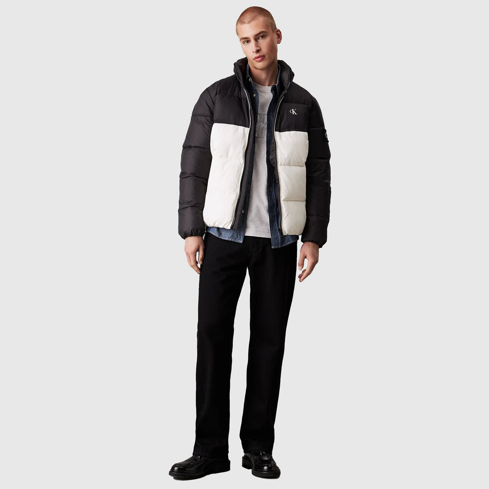 Blocking Puffer Jacket - Black Multi