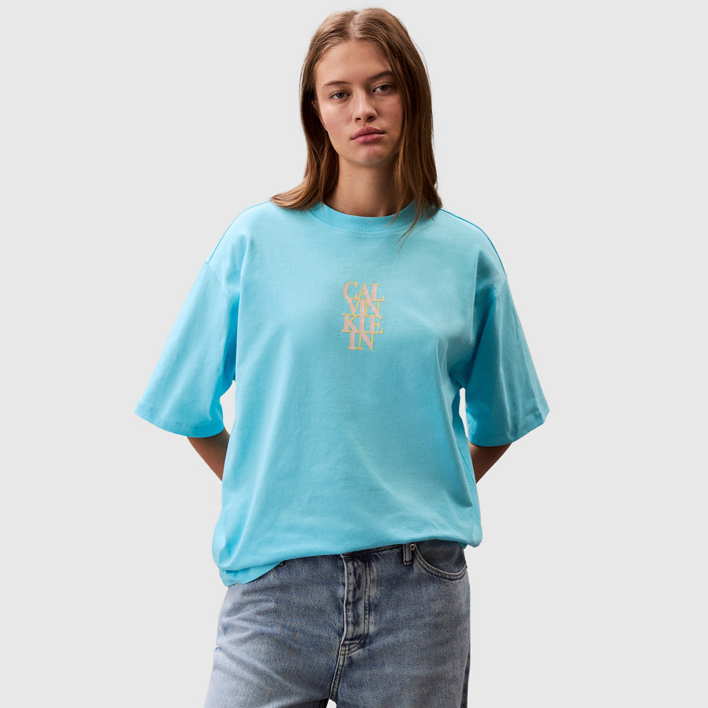 Calvin Klein Oversize Logo T-Shirt - Blue |ThirdBaseUrban