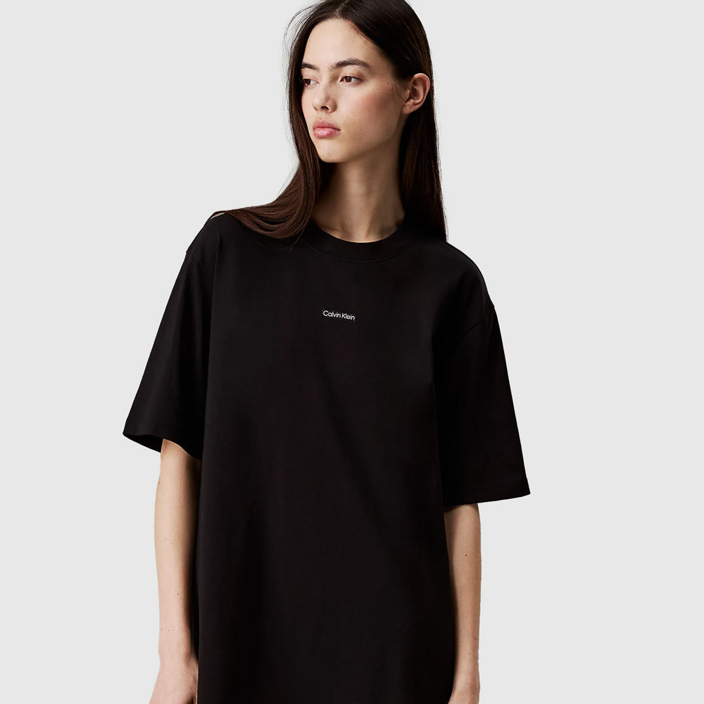 Placed T-Shirt Dress - Black