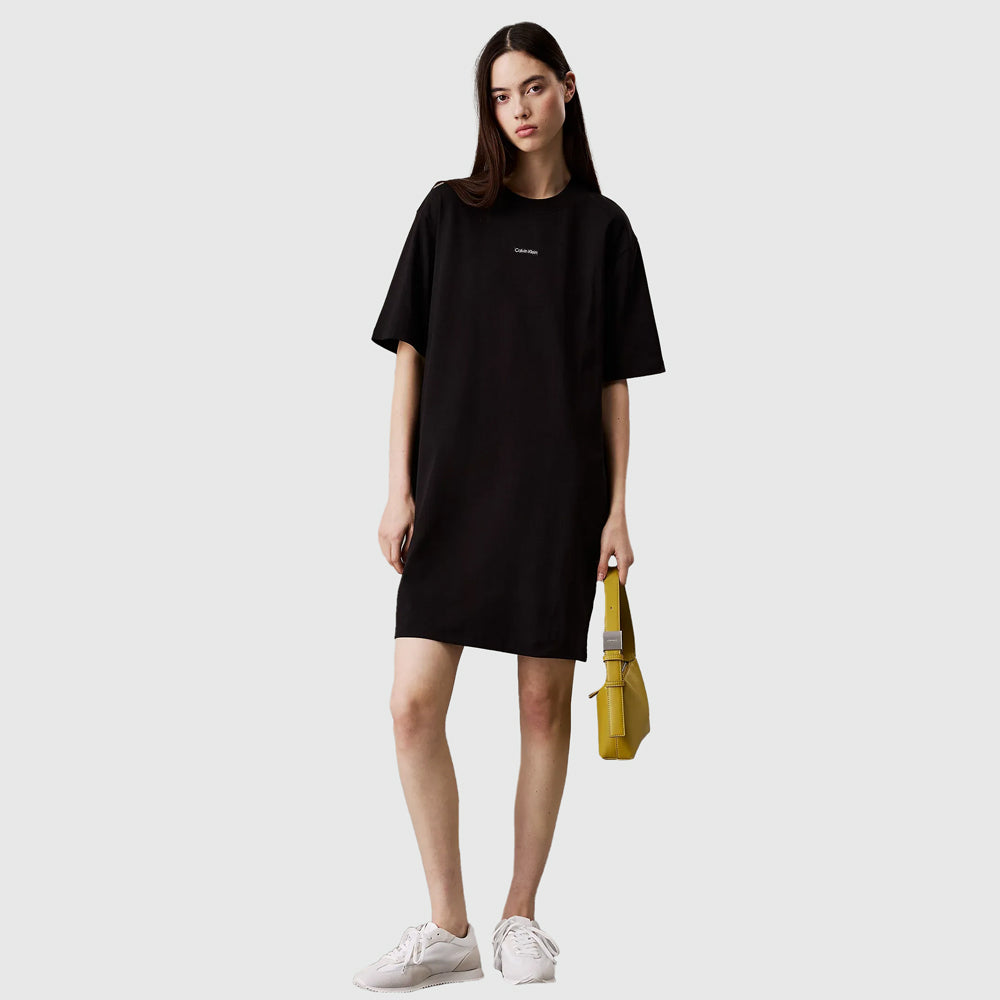 Calvin Klein Placed T-Shirt Dress - Black |ThirdBaseUrban