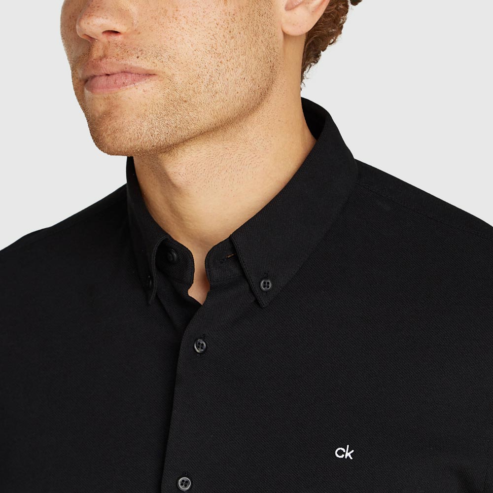 Pique Jersey Shirt - Black