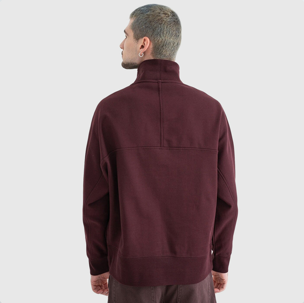 Premium Fleece Funnel Sweater - Brown