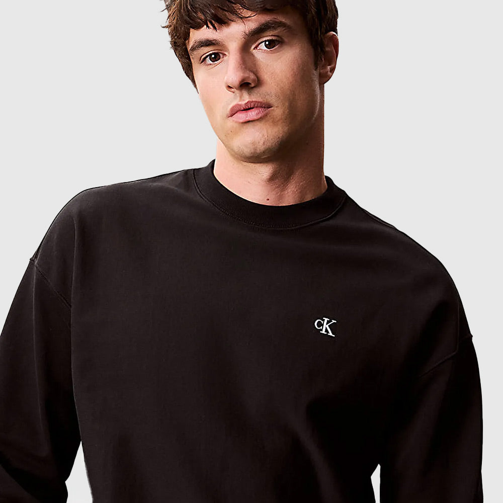Premium Terry Monogram Cotton Sweatshirt - Black
