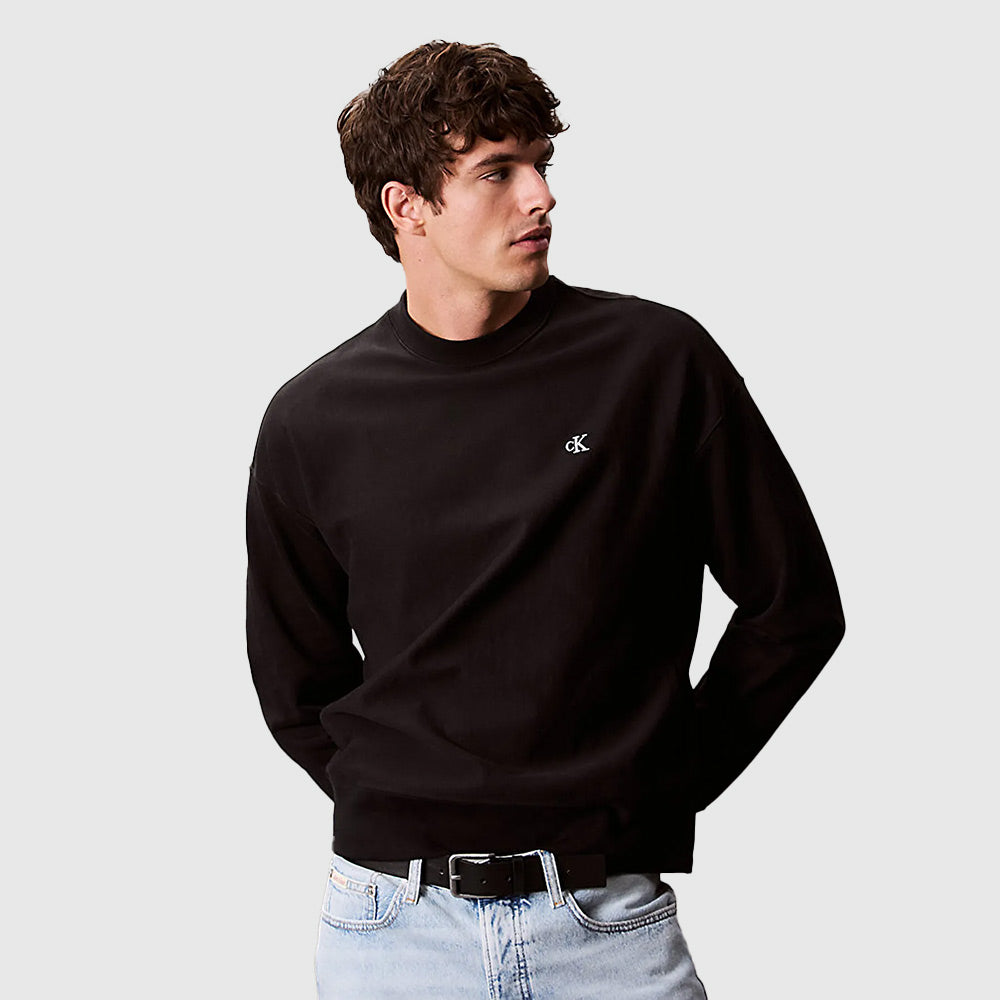Premium Terry Monogram Cotton Sweatshirt - Black
