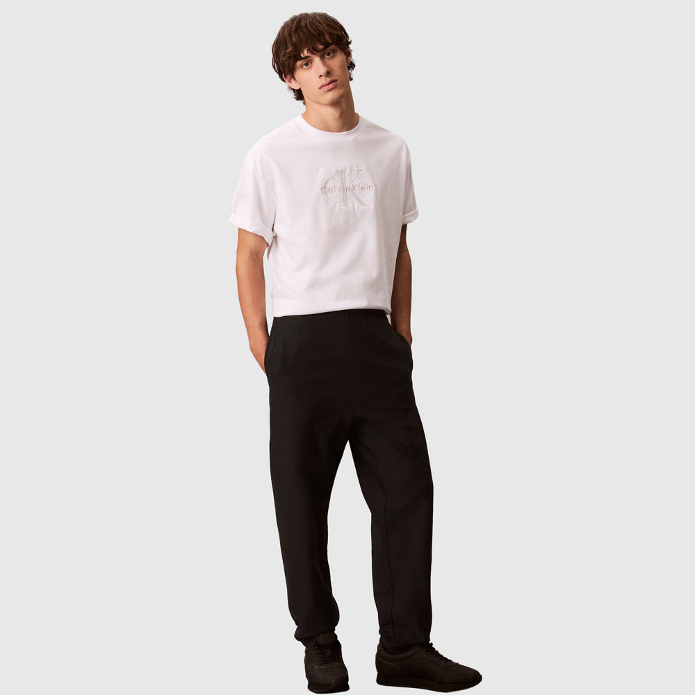Calvin Klein Premium Terry Monogram Jogger - Black |ThirdBaseUrban