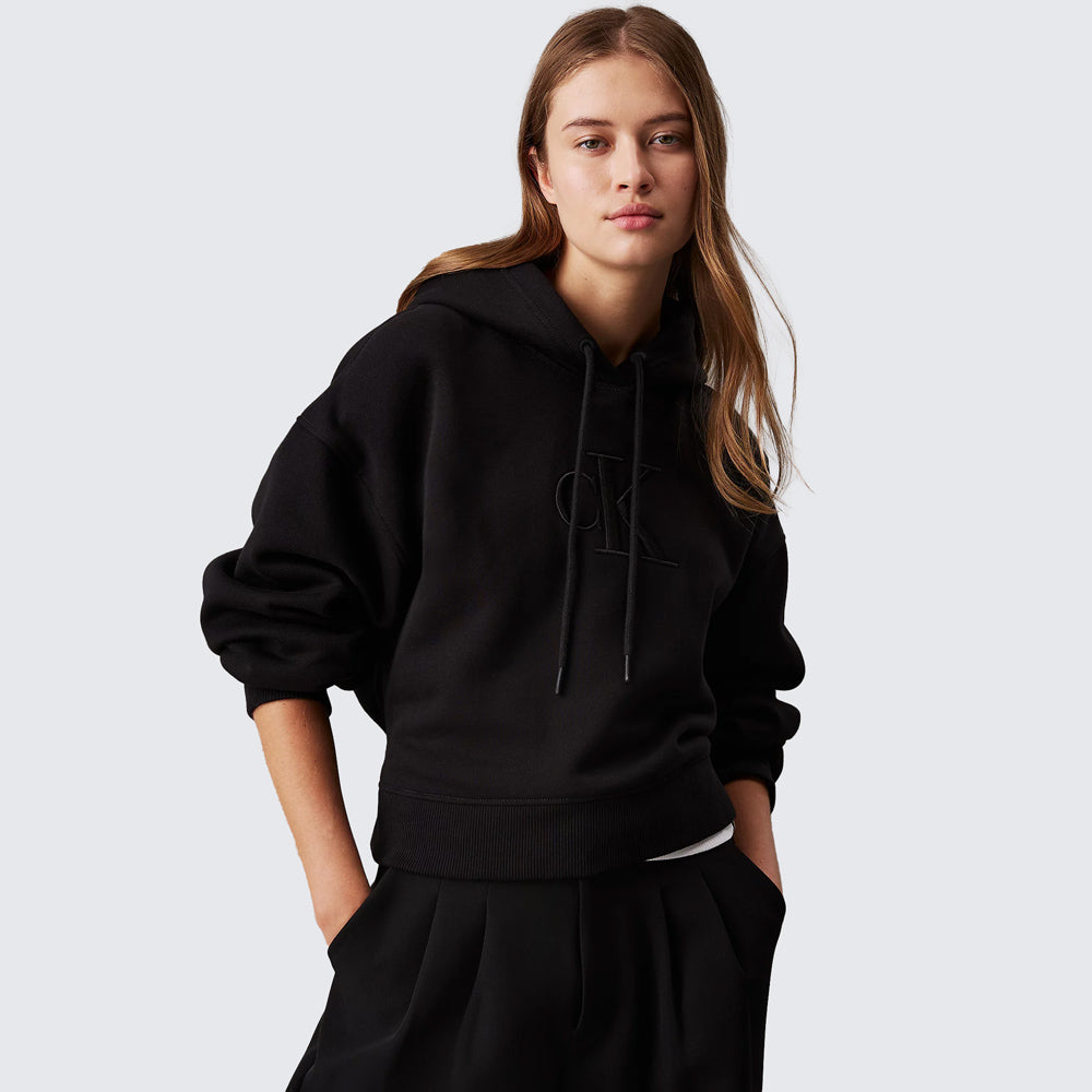 Calvin Klein Embroidery Ck Hoodie - Black |ThirdBaseUrban