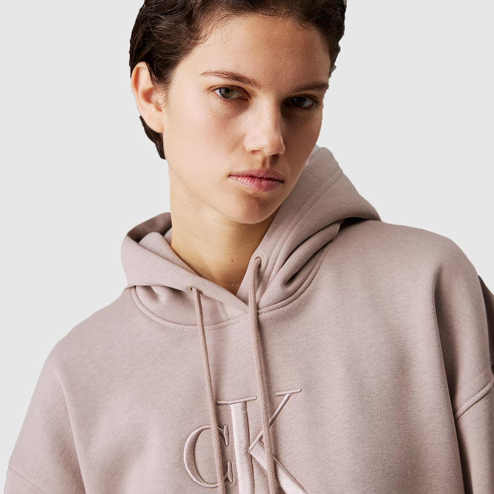 Embroidery Ck Hoodie - Brown
