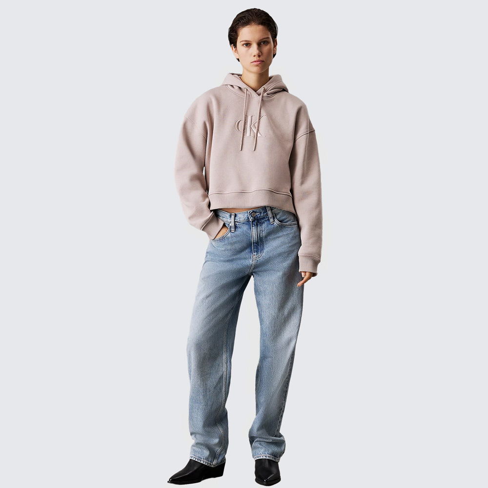 Embroidery Ck Hoodie - Brown