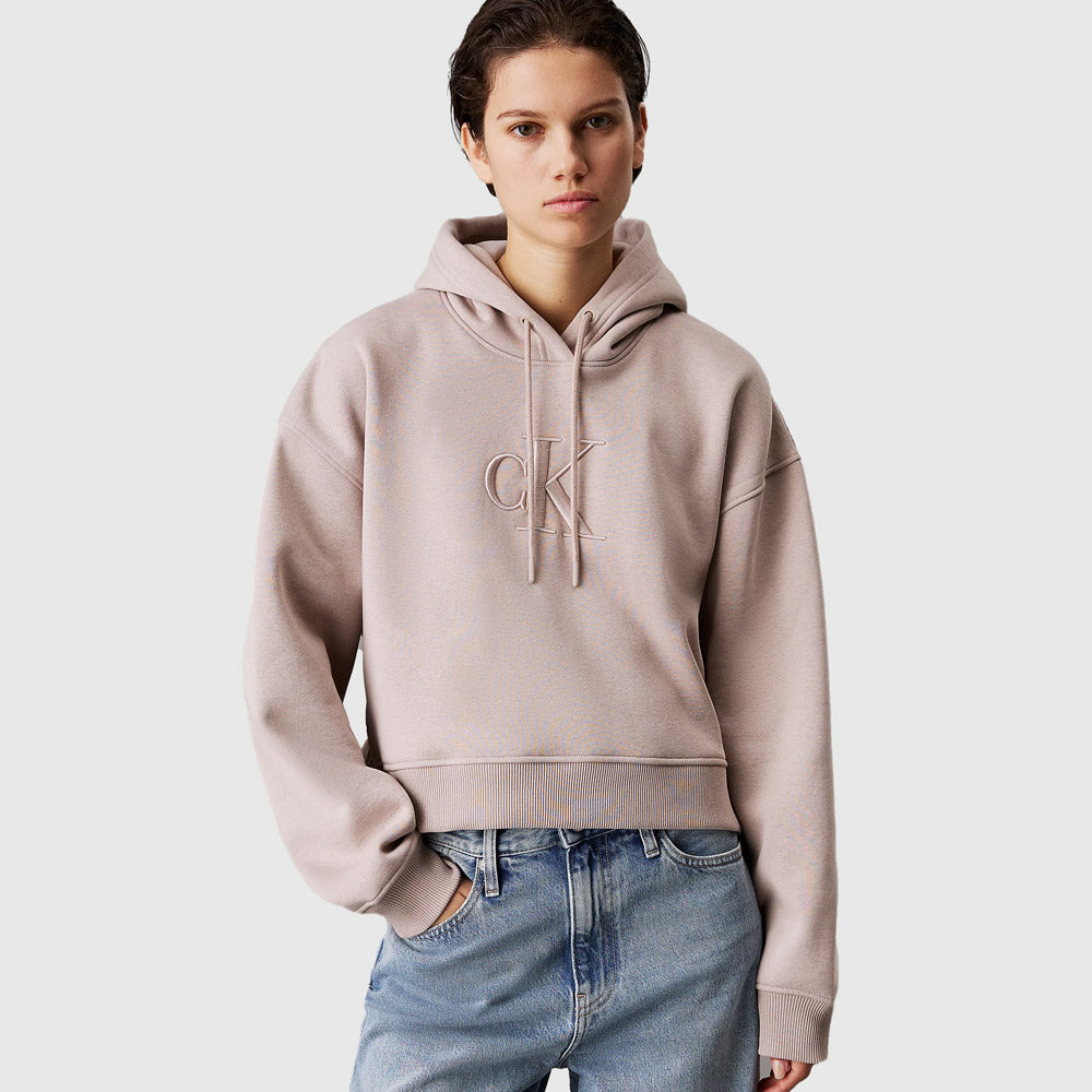 Calvin Klein Embroidery Ck Hoodie - Brown |ThirdBaseUrban