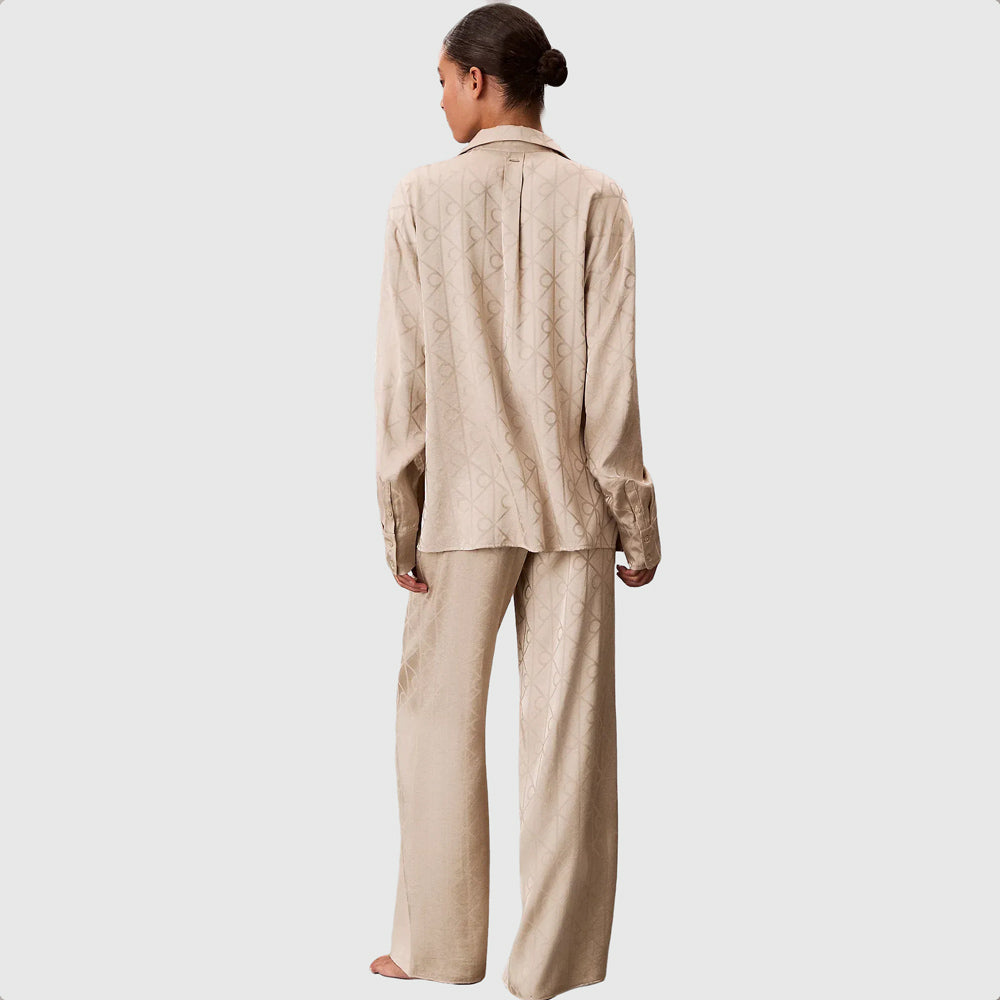 Satin Aop PJ Set - Light Green