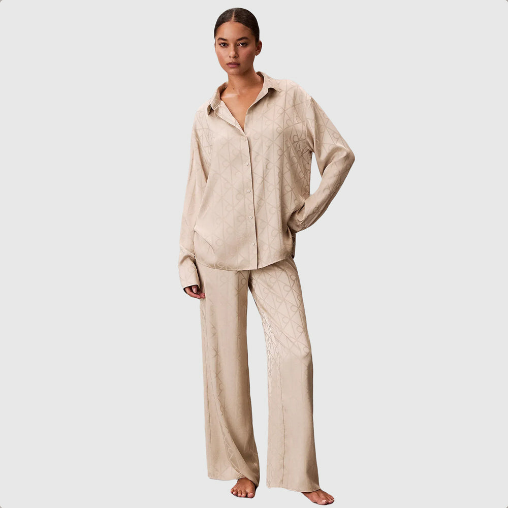 Calvin Klein Satin Aop PJ Set - Light Green |ThirdBaseUrban