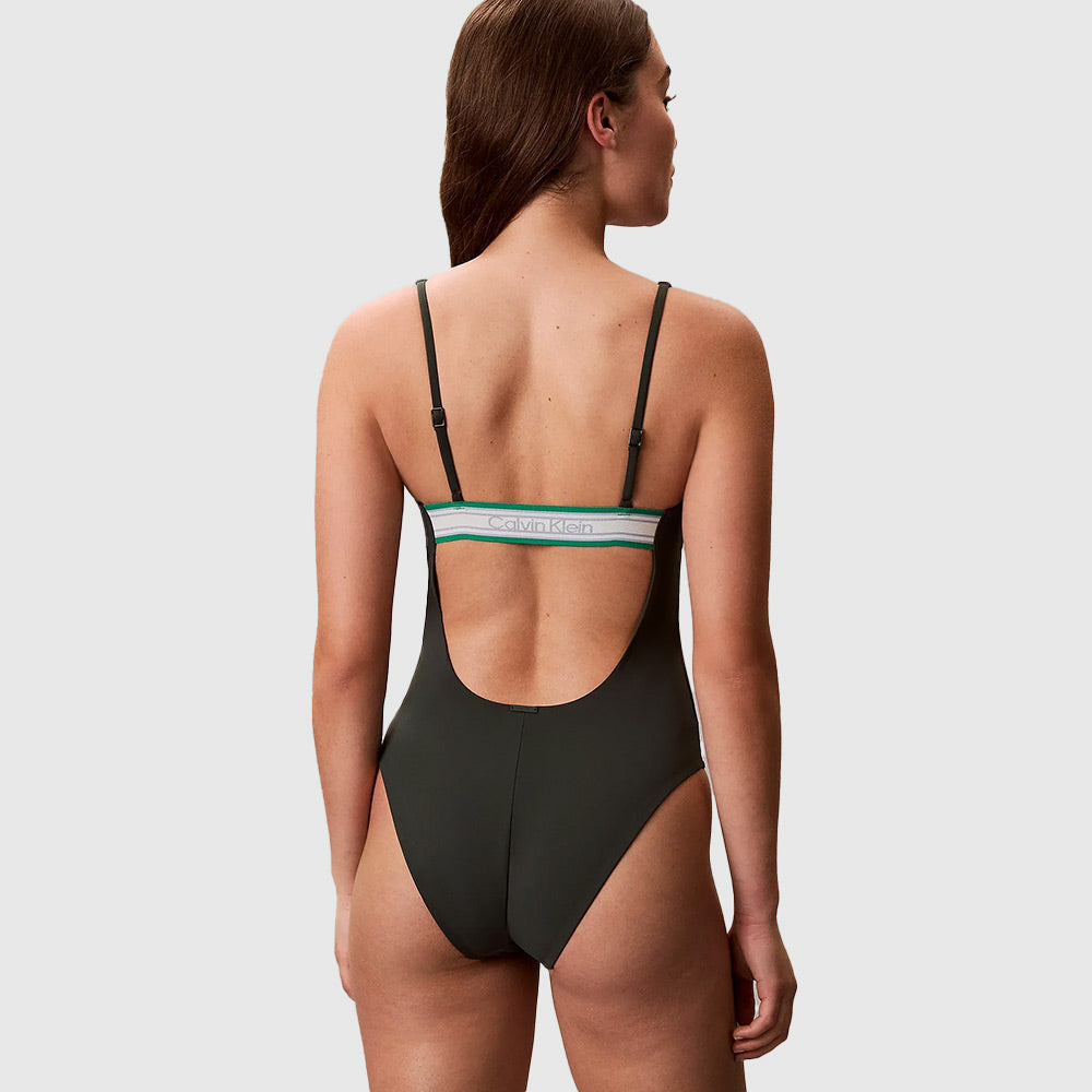 Scoop Back Swimsuit - Dark Green