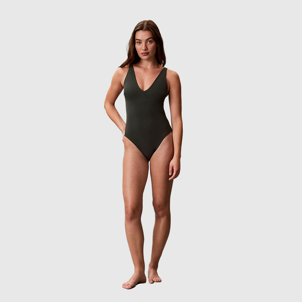 Scoop Back Swimsuit - Dark Green