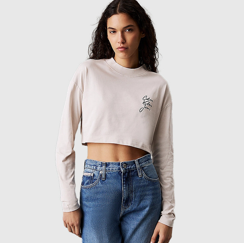 Calvin Klein Script Institutional T-Shirt - Moonbeam |ThirdBaseUrban