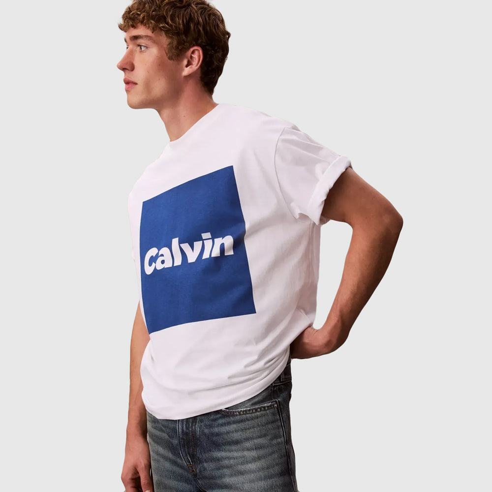 Calvin Box Graphic T-Shirt - White