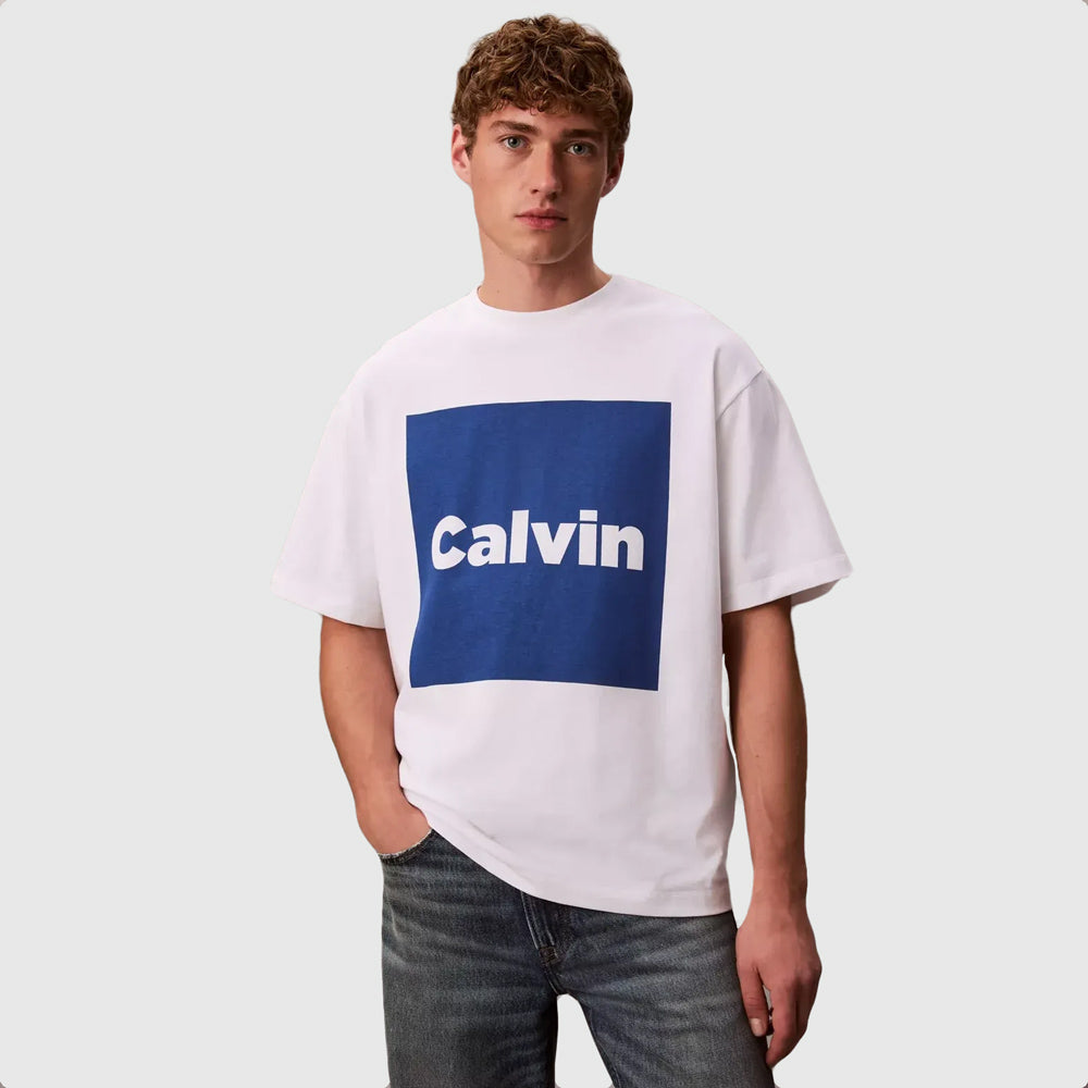 Calvin Klein Calvin Box Graphic T-Shirt - White |ThirdBaseUrban