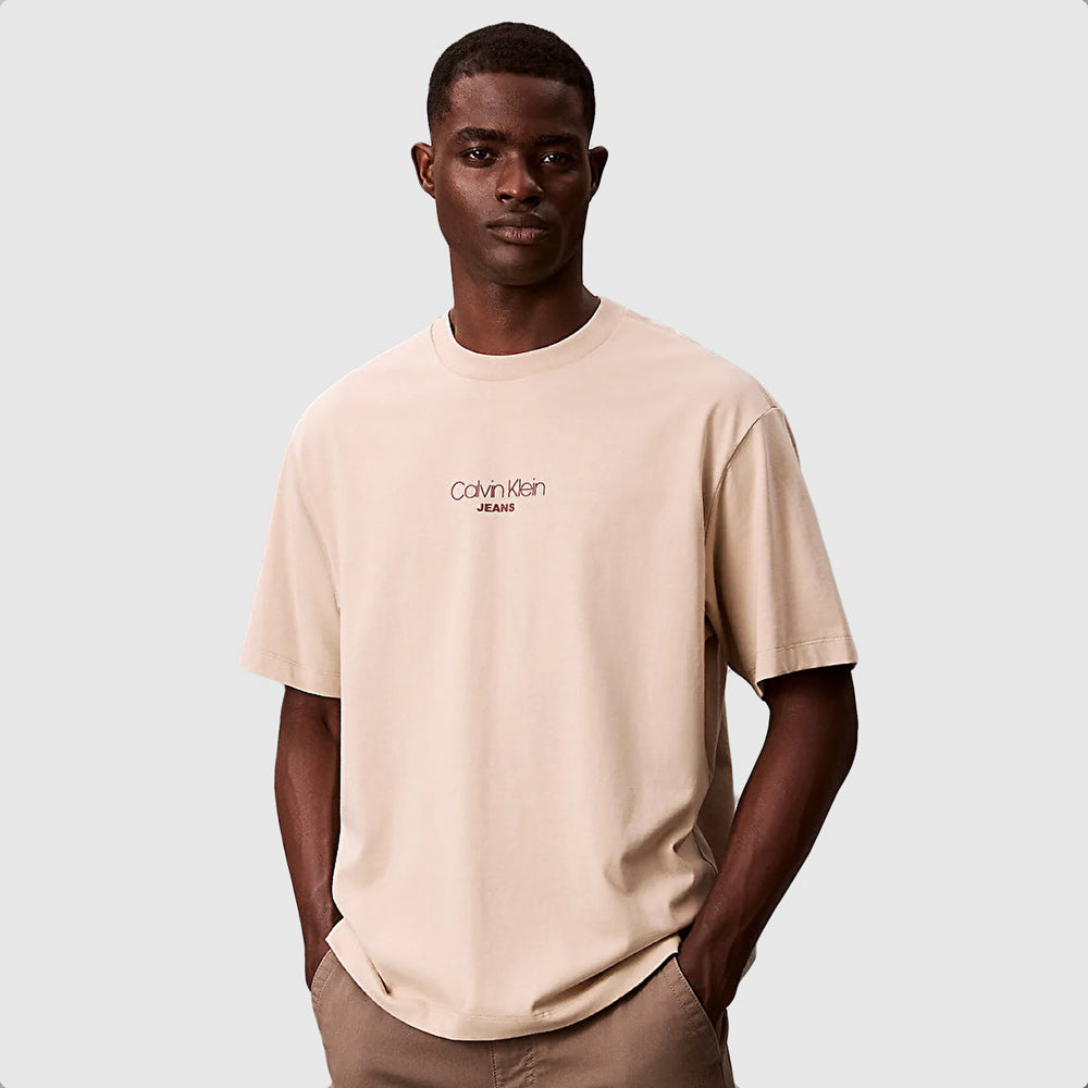 Calvin Klein Relaxed Graphic T-Shirt - Beige |ThirdBaseUrban
