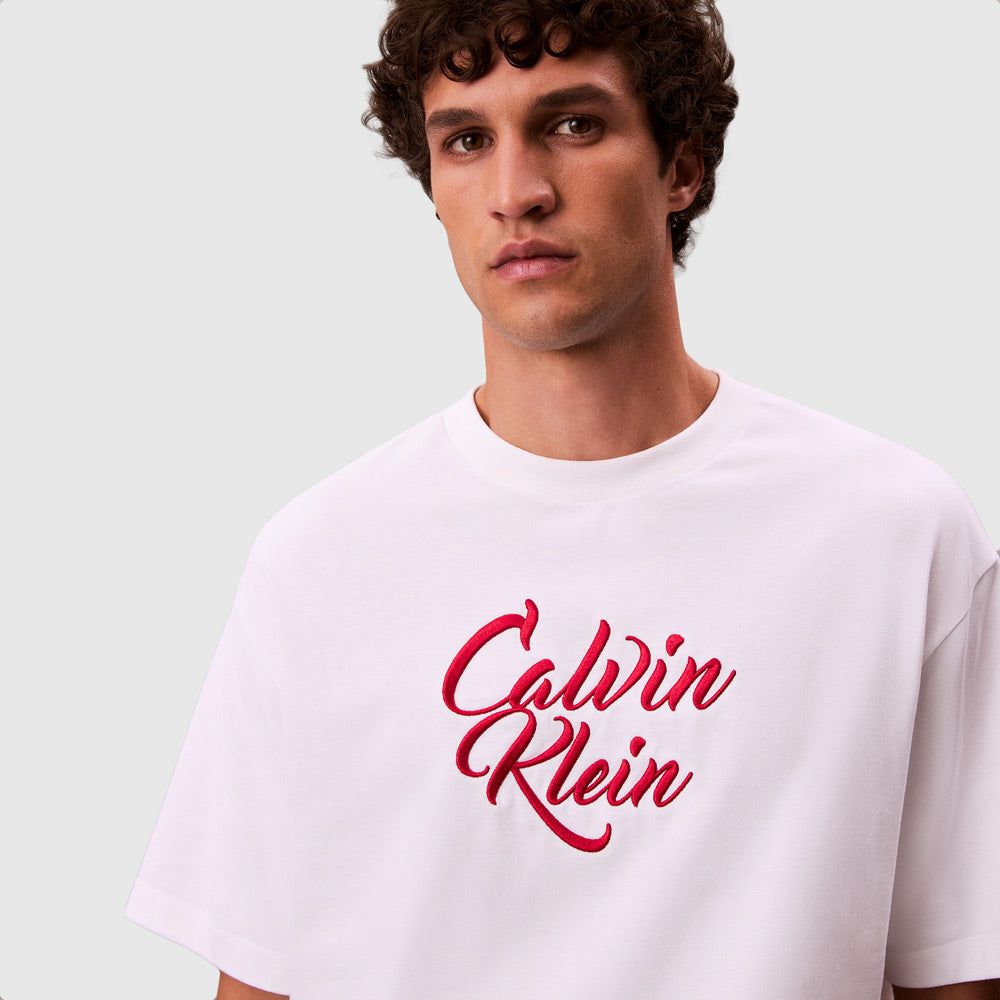 Cursive Graphic T-Shirt - White