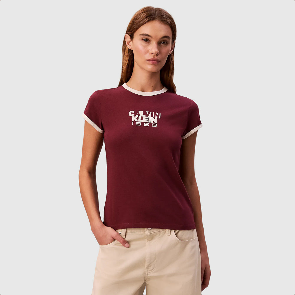 Calvin Klein 1968 Graphic Baby T-Shirt - Red |ThirdBaseUrban