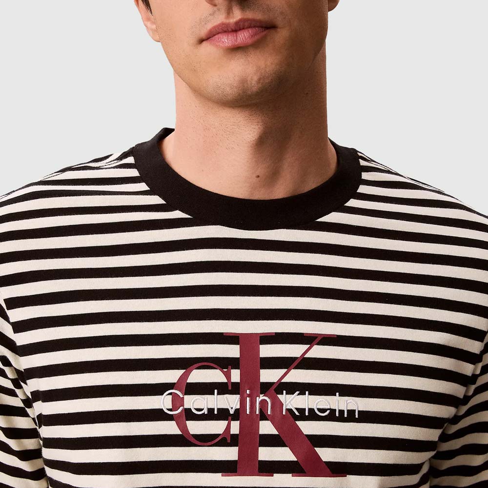 Stripe Monologo T-Shirt - White